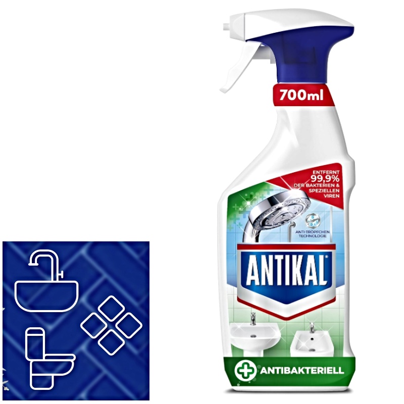 ANTIKAL 3in1 na koupelny - proti vodnímu kameni, zbytkům mýdla, antibakteriální