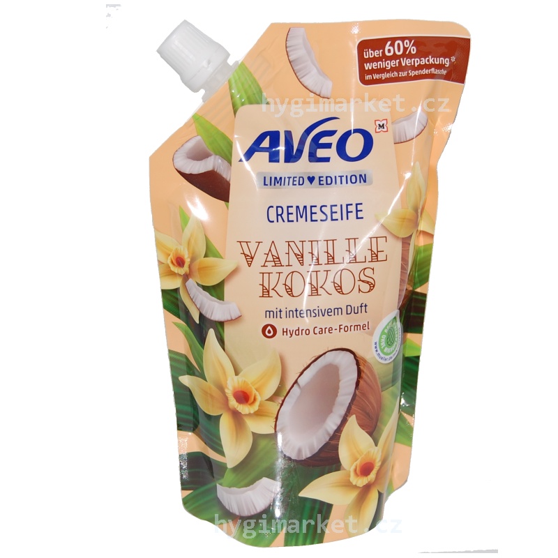 Aveo vanille kokos tekuté mýdlo náhradní náplň 500 ml