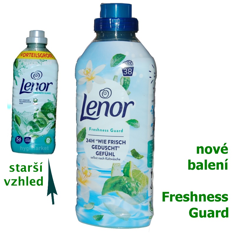 lenor aviváž FRESHNESS GUARD 38 dávek má jinou etiketu