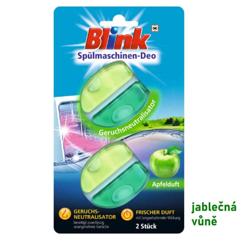 Deodorant - vůně do myčky Blink Jablko - neutralizér zápachu 2 ks v balení