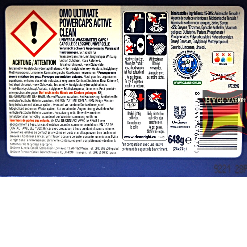 OMO ACTIVE Clean powercaps 70 kapslí