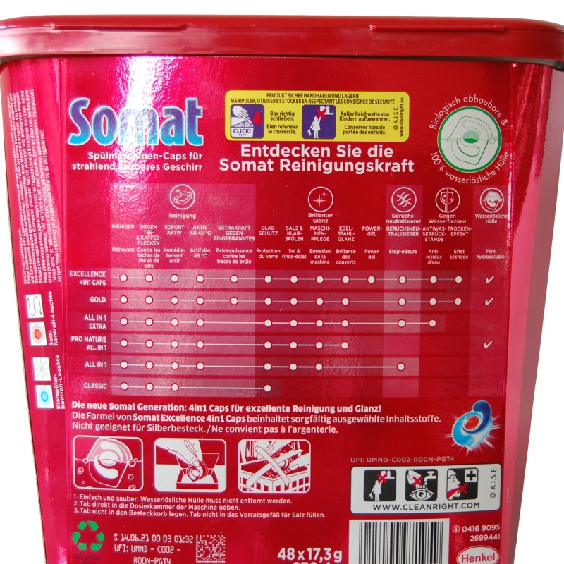 SOMAT Excellence PREMIUM 5in1 Caps tablety do myčky 75 ks v sáčku (bez vybalování)