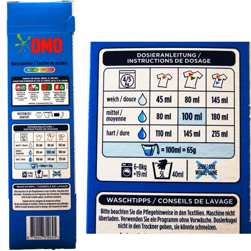 OMO universal CLEAN prášek na praní 35 dávek 2,275 kg z Rakouska
