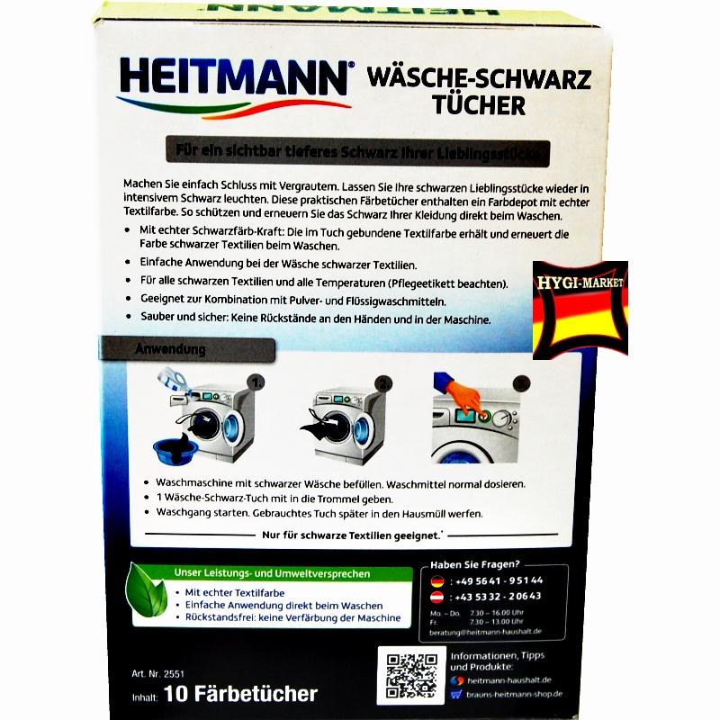 Heitmann Wäsche-SCHWARZ Tücher - 12 ks ubrousky do pračky na černé prádlo