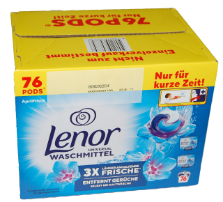 Lenor KAPSLE Allin1 PODS APRILFRISCH waschmittel 76 ks (2 sáčky po 38 ks)