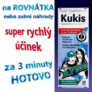 KUKIS tablety na čištění rovnátek EXPRES do 3 minut 60 tablet- KONČÍ ZÁR.LHŮTA