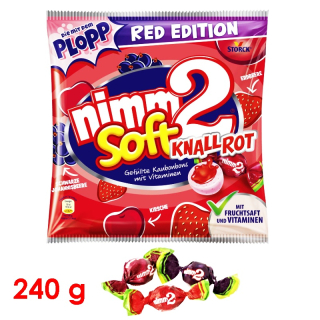 nimm2 soft Knallrot RED EDITION 240 g  plněné bonbony, expir. 08/2026