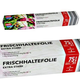 Potravinová stretch folie 75 m z Německa šířka 29 cm