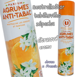 Agrumes Anti-tabac osvěžovač vzduchu, proti zápachu tabáku, vůně citrus 300 ml