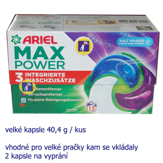 ARIEL MAX POWER kapsle COLOR 15 ks