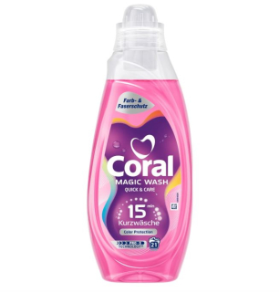 Coral Magic Wash Quick & Care Colour Protection prací gel 15 Minutes 21 dávek / 840 ml