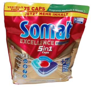 SOMAT Excellence PREMIUM 5in1 Caps tablety do myčky 75 ks v sáčku (bez vybalování)