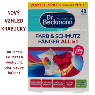 Ubrousky do pračky 40 ks BECKMANN pohlcující barvu a špínu v pračce pro barevné prádlo