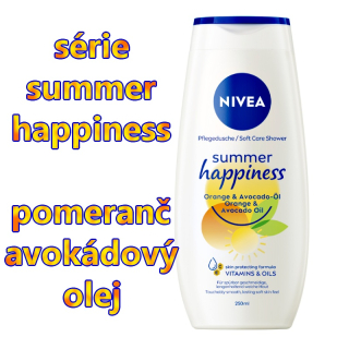 Nivea Summer Happiness ORANGE sprchový gel (Letní štěstí) s avokádovým olejem a vůně pomeranče