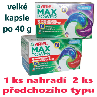 ARIEL MAX POWER universal +color kapsle Fleck Weg PODs 15+15 ks (1 ks je jako 2 ks staršího typu)