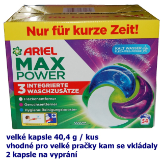 ARIEL MAX POWER kapsle COLOR 54 ks